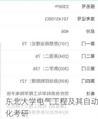 东北大学电气工程及其自动化考研
