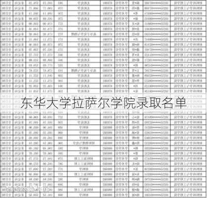 东华大学拉萨尔学院录取名单