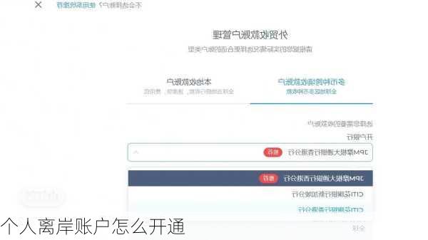 个人离岸账户怎么开通