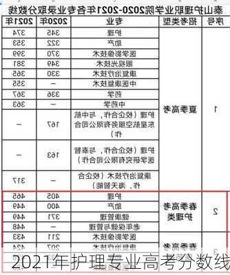 2021年护理专业高考分数线