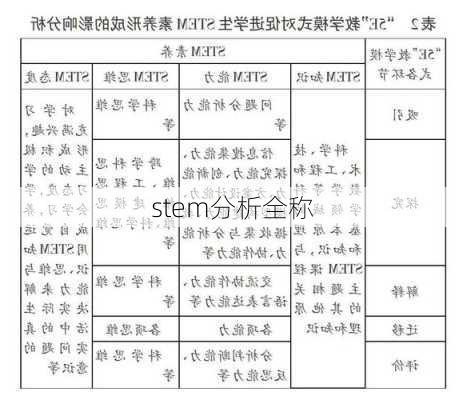 stem分析全称