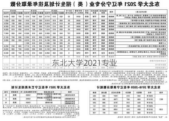 东北大学2021专业