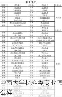 中南大学材料类专业怎么样