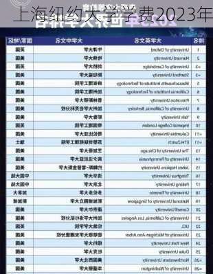 上海纽约大学学费2023年