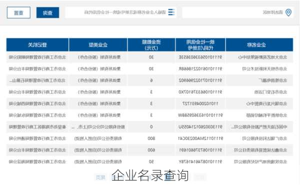 企业名录查询