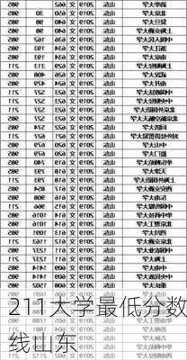 211大学最低分数线山东