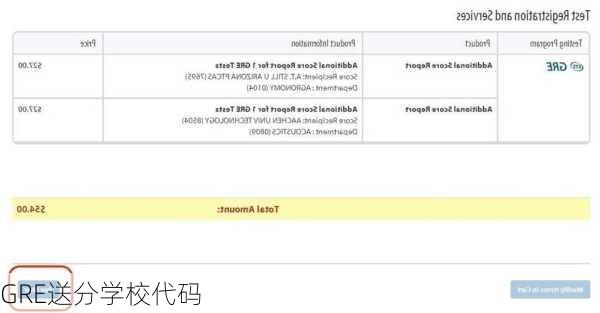 GRE送分学校代码