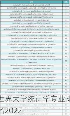 世界大学统计学专业排名2022