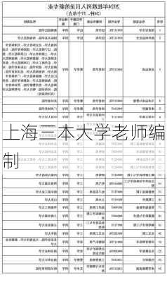 上海三本大学老师编制