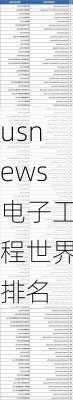 usnews电子工程世界排名