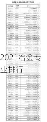 2021冶金专业排行