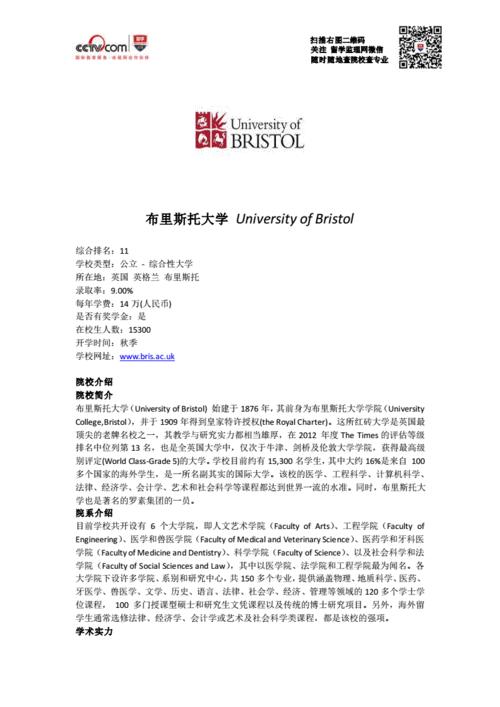 bristol大学申请要求