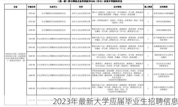 2023年最新大学应届毕业生招聘信息