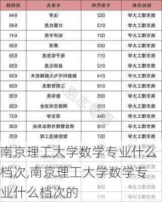 南京理工大学数学专业什么档次,南京理工大学数学专业什么档次的