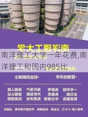 南洋理工大学一年花费,南洋理工和国内985比