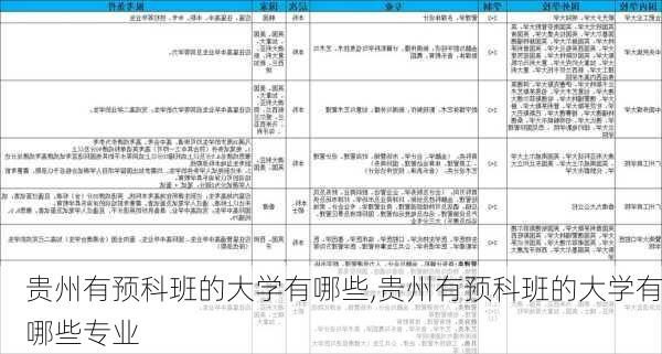 贵州有预科班的大学有哪些,贵州有预科班的大学有哪些专业