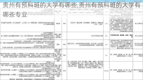 贵州有预科班的大学有哪些,贵州有预科班的大学有哪些专业