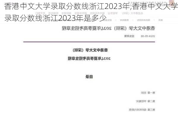 香港中文大学录取分数线浙江2023年,香港中文大学录取分数线浙江2023年是多少