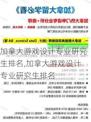 加拿大游戏设计专业研究生排名,加拿大游戏设计专业研究生排名