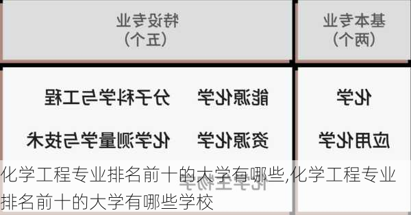 化学工程专业排名前十的大学有哪些,化学工程专业排名前十的大学有哪些学校