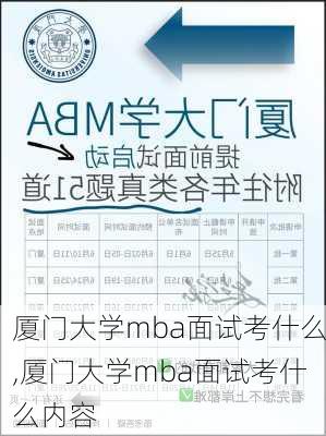 厦门大学mba面试考什么,厦门大学mba面试考什么内容