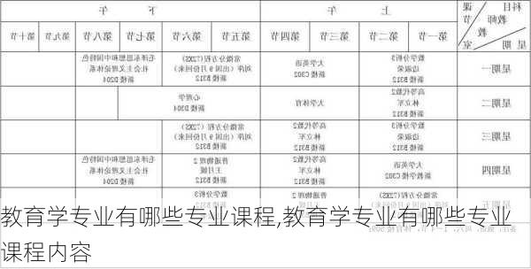 教育学专业有哪些专业课程,教育学专业有哪些专业课程内容