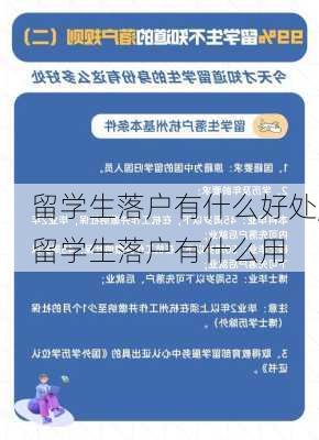 留学生落户有什么好处,留学生落户有什么用