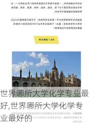 世界哪所大学化学专业最好,世界哪所大学化学专业最好的