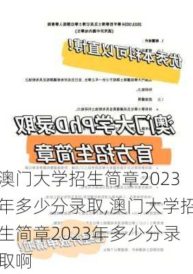 澳门大学招生简章2023年多少分录取,澳门大学招生简章2023年多少分录取啊