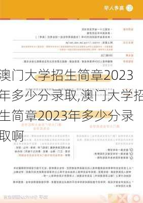 澳门大学招生简章2023年多少分录取,澳门大学招生简章2023年多少分录取啊