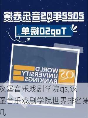 汉堡音乐戏剧学院qs,汉堡音乐戏剧学院世界排名第几