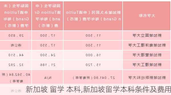 新加坡 留学 本科,新加坡留学本科条件及费用