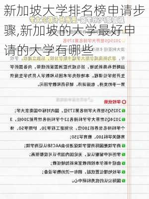 新加坡大学排名榜申请步骤,新加坡的大学最好申请的大学有哪些