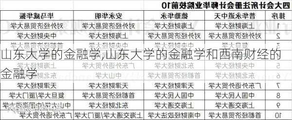 山东大学的金融学,山东大学的金融学和西南财经的金融学