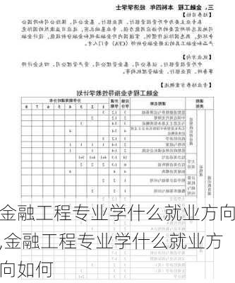 金融工程专业学什么就业方向,金融工程专业学什么就业方向如何