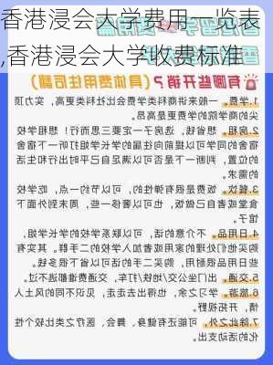 香港浸会大学费用一览表,香港浸会大学收费标准