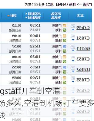 flagstaff开车到空港机场多久,空港到机场打车要多少钱