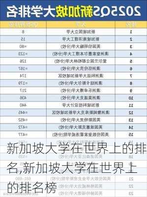 新加坡大学在世界上的排名,新加坡大学在世界上的排名榜