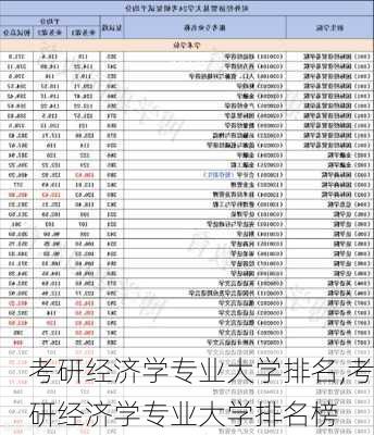 考研经济学专业大学排名,考研经济学专业大学排名榜