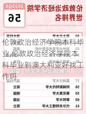 伦敦政治经济学院本科毕业,伦敦政治经济学院本科毕业到澳大利亚好找工作吗