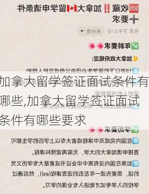 加拿大留学签证面试条件有哪些,加拿大留学签证面试条件有哪些要求