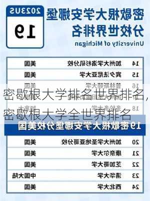 密歇根大学排名世界排名,密歇根大学全世界排名