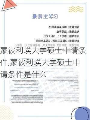 蒙彼利埃大学硕士申请条件,蒙彼利埃大学硕士申请条件是什么