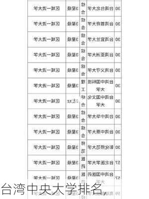 台湾中央大学排名,