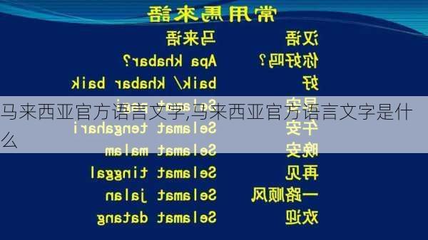 马来西亚官方语言文字,马来西亚官方语言文字是什么