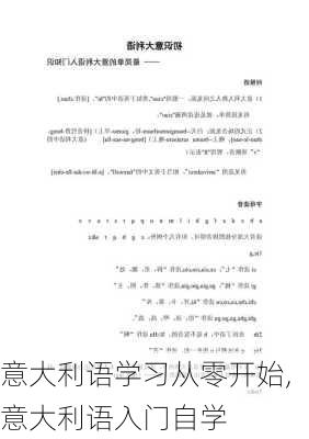 意大利语学习从零开始,意大利语入门自学