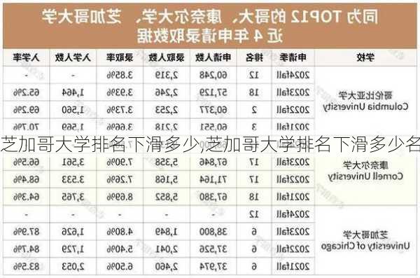 芝加哥大学排名下滑多少,芝加哥大学排名下滑多少名