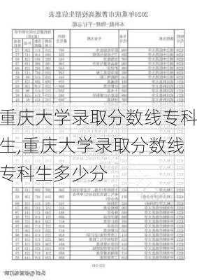 重庆大学录取分数线专科生,重庆大学录取分数线专科生多少分