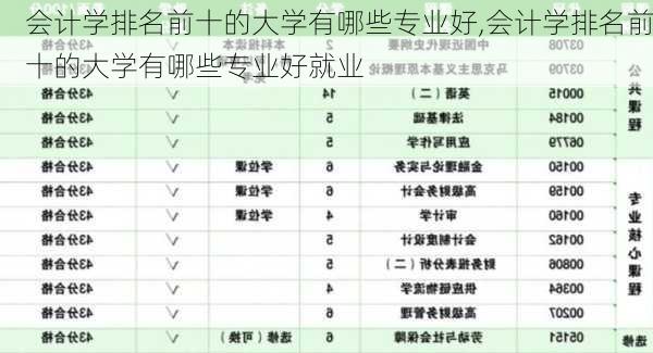 会计学排名前十的大学有哪些专业好,会计学排名前十的大学有哪些专业好就业