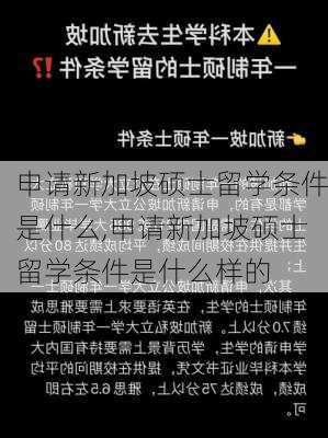 申请新加坡硕士留学条件是什么,申请新加坡硕士留学条件是什么样的